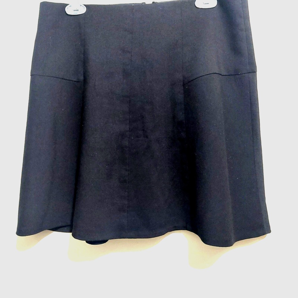 Loft Womens Size 10 Short Flare Swing Skirt Black Lined Zipper